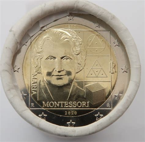 Italien 2 Euro 2020 150 Geburtstag von Maria Montessori Münzrolle stgl