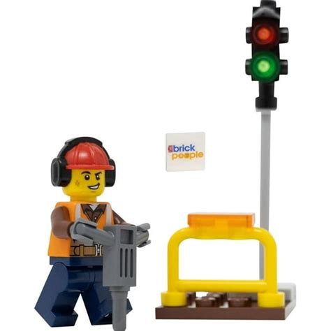 Lego City Construction Worker Minifigure With Cement Mixer