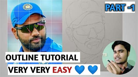 Rohit Sharma Outline Tutorial How To Draw Rohit Sharma Sketch Step By