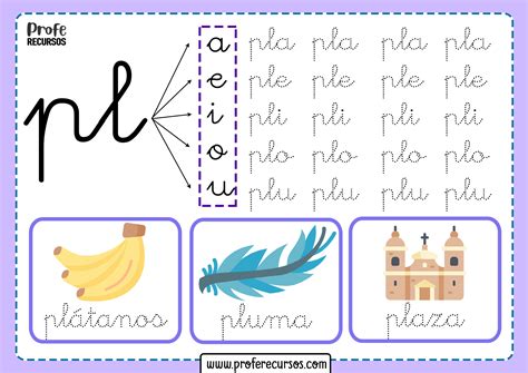 Sílabas Trabadas Con Pl Pla Ple Pli Plo Plu Palabras Con Pl