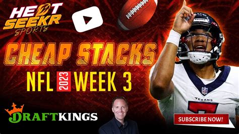 Nfl Week 3 Draftkings Stacks Value Stacks For Nfl Week 3 Draftkings