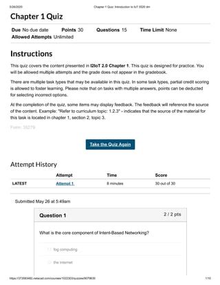 Cisco Introduction To Iot Chapter Quiz Pdf