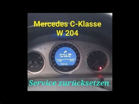 Mercedes C Klasse W 204 Service zurücksetzen Service Reset YouTube