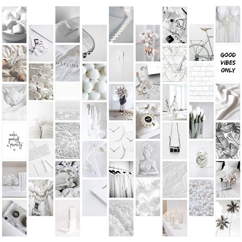 Buy GROBRO7 50PCS Gery White Wall Collage Kit, Aesthetic Picture Indie ...