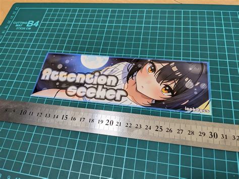 未使用痛車 ステッカー usdm jdm ボックスステッカー バンパーステッカー 箱ステ 同人 パロディ アニメ アキバ LOOK ASS Attentionseeker バダ美2の落札