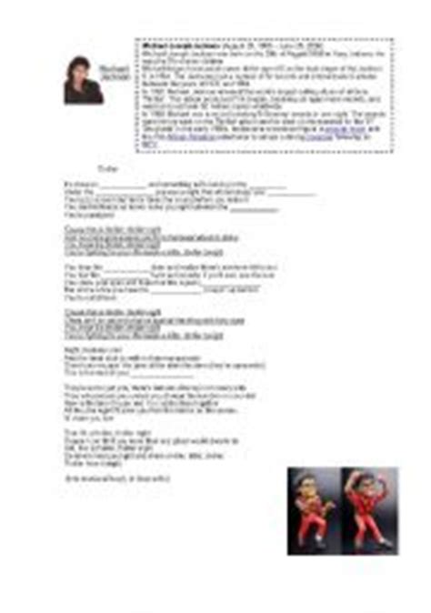 Thriller Michael Jackson ESL Worksheet By Taimesquita