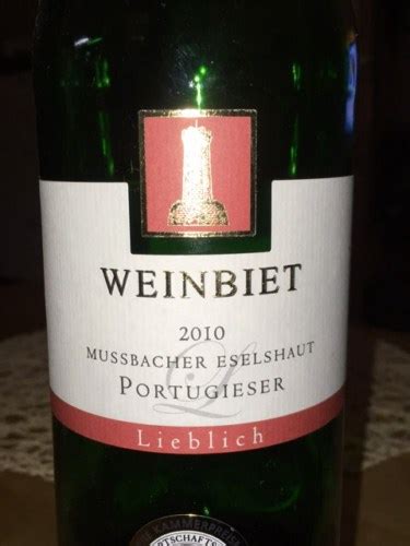 Weinbiet Mussbacher Eselshaut Portugieser Lieblich Vivino US