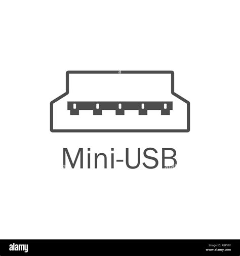 Usb Port Icon Mini Usb Vector Illustration Flat Design Stock Vector