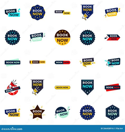 25 Eye-catching Book Now Banners To Boost Your Visibility Stock Vector