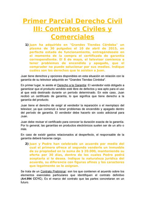 Primer Parcial Derecho Civil Iii Primer Parcial Derecho Civil Iii