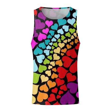 Adjfdgt Men Tank Tops Cotton Color Male Spring Sex Festive Carnival Tank Top Colorful Themed