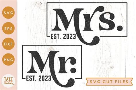 Mr And Mrs Est 2023 Wedding Shirt Svg Cut File Retro Svg