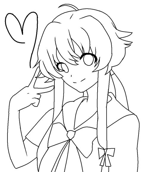 Yuno Gasai Coloring Pages Sketch Coloring Page