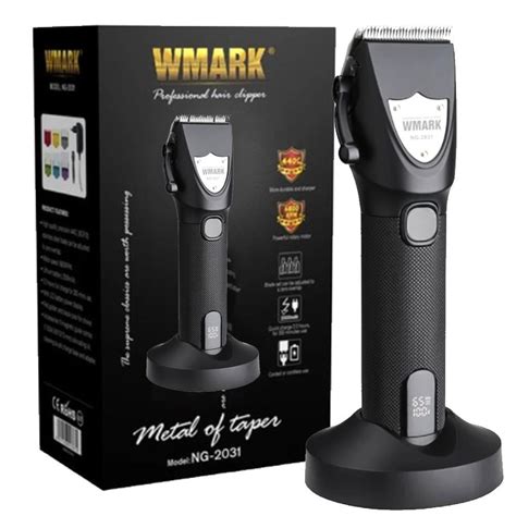 Máquina De Cortar Cabelo Wmark Base Carregador Ng2031 Preto Submarino