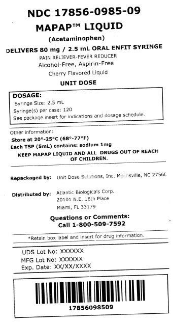 Childrens Mapap Acetaminophen Liquid Atlantic Biologicals Corps