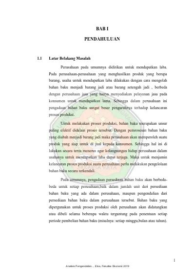 Analisis Pengendalian Persediaan Bahan Baku Dalam Perencanaan Produksi