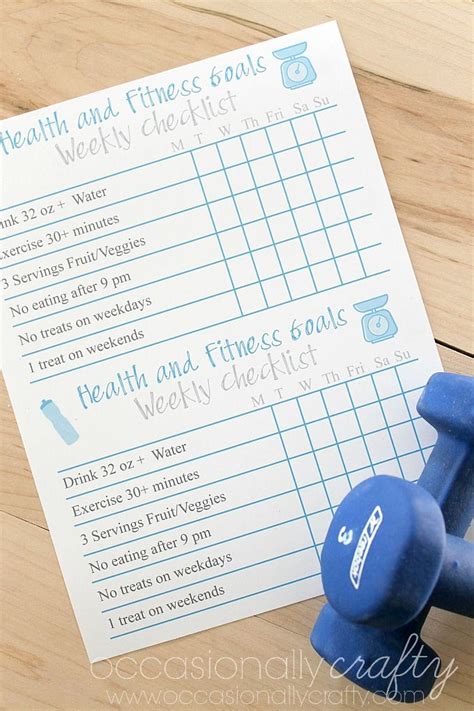 Free Printable: Health and Fitness Goal Checklist