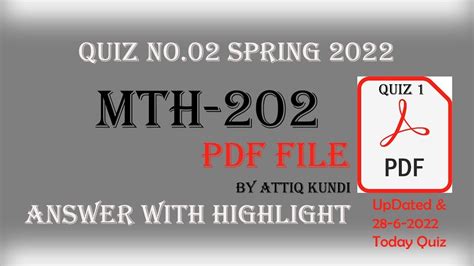 Mth Quiz No Solution By Attiq Kundi Pdf File June Updated