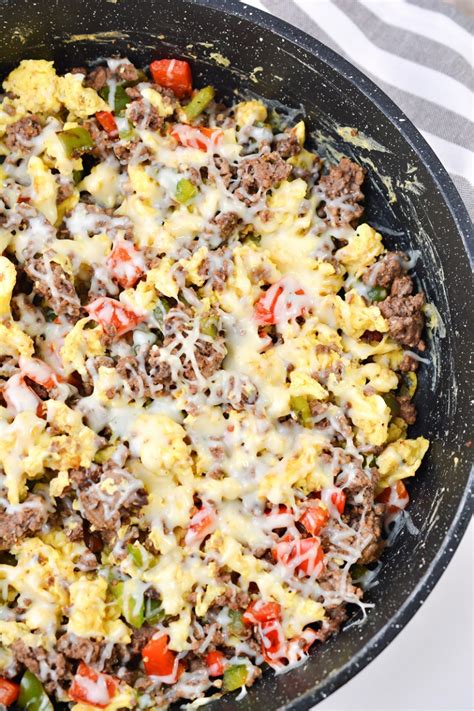 Easy Keto Breakfast Skilletwith Eggs And Ground Beef