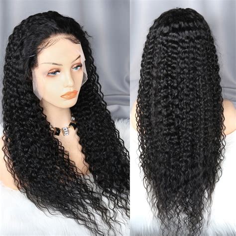 Invisilace X Lace Front Human Hair Wig Curly Natural Black Color