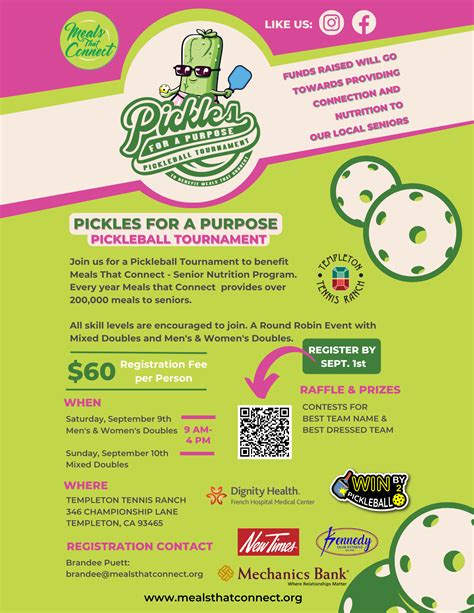 Pickles For A Purpose Pickleball Tournament Contest Enjoyslo