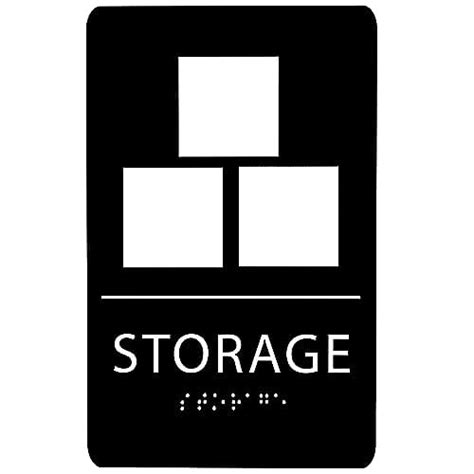 6 X9 Storage Sign Ada Compliant Tactile Graphics Grade 2 Braille