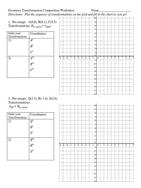 Composition Of Transformations Pdf Worksheets Library