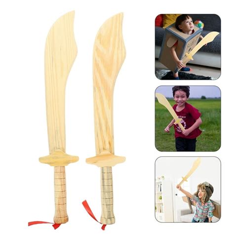 wooden toy sword 2pcs Wooden Toy Swords for Kids Wood Sword Toy ...