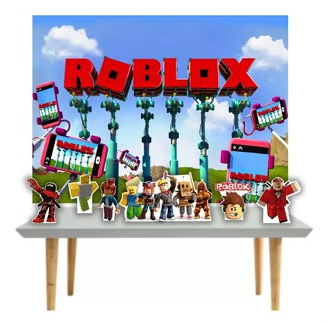 Kit Festa Completo Roblox Painel Poli Banner Displays Parcelamento