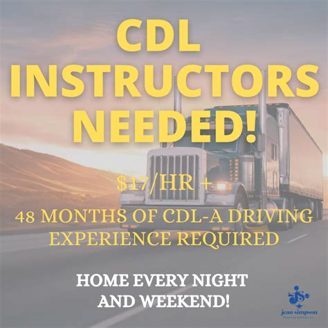 Cdl Instructors Needed Shreveport Longview Jean Simpson Personnel Services