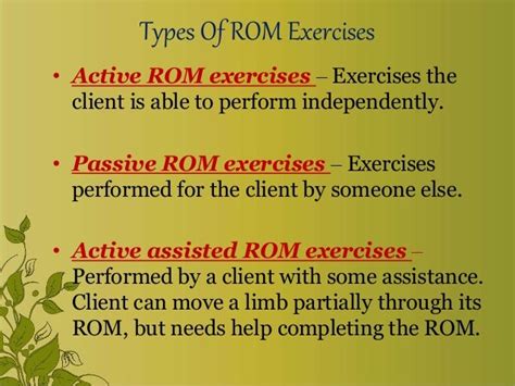 Exercise And Range Of Motion Exercise