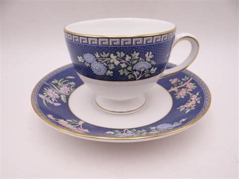 Near Mint Vintage Wedgwood English Bone China Blue Siam Teacup And