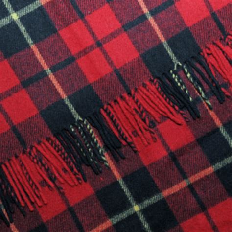 Wallace Red Modern Tartan Throw Rug