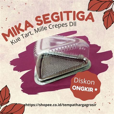 Jual Plastik Mika Segitiga Kue Mille Crepes Alas Tart Tray Ct Triangle