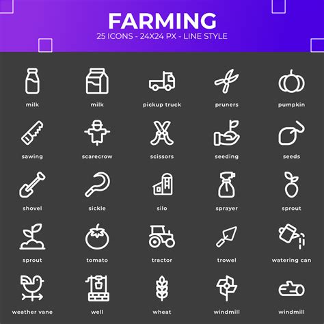 Farming icon pack with black color 12032841 Vector Art at Vecteezy