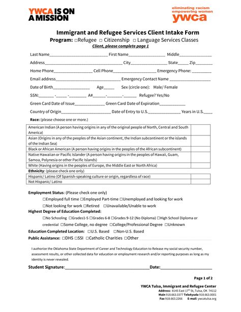 Free 4 Immigration Intake Forms In Pdf