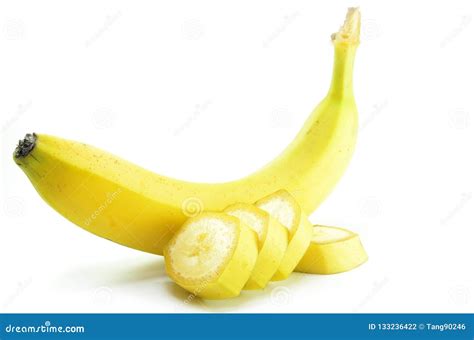 Banana Amarela Madura Bananas Cortadas Foto De Stock Imagem De