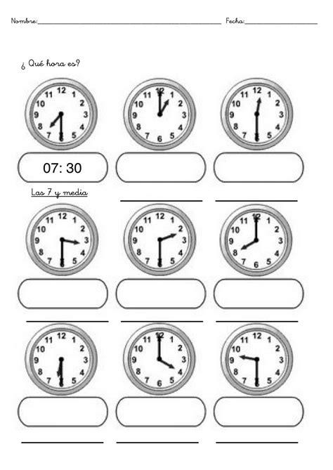 Trabajar Las Horas Fichas Para Aprender Las Horas Para Infantil Y