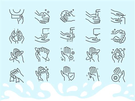 Hand Washing Line Icon Set Sketch Resource Sketch Icons Download