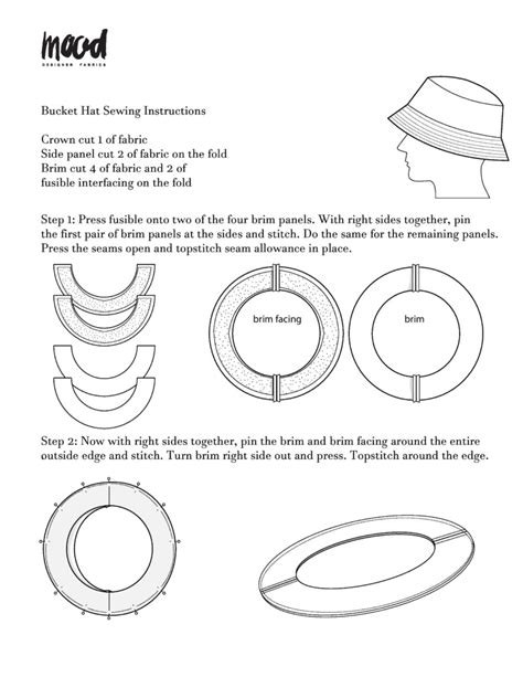 Printable Bucket Hat Sewing Pattern