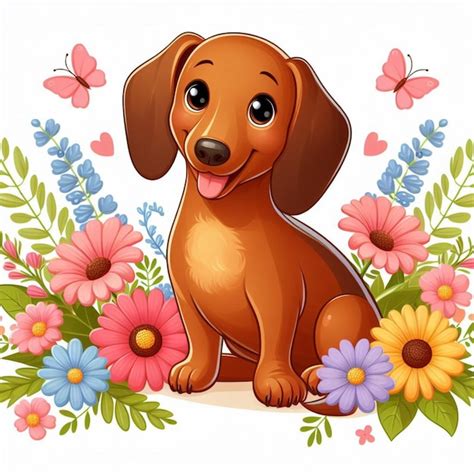 Ilustraci N De Dibujos Animados De Perros Dachshund Vector Premium