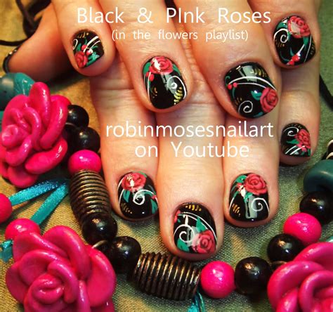 Nail Art By Robin Moses Flower Nails Flower Nail Art Foil Nail