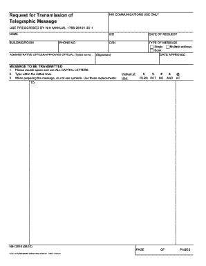 Fillable Online Oma Od Nih FORM NIH 2619 Request For Transmission Of