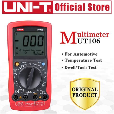 UNI T UT106 Handheld Automotive Multipurpose Meters Manual Range