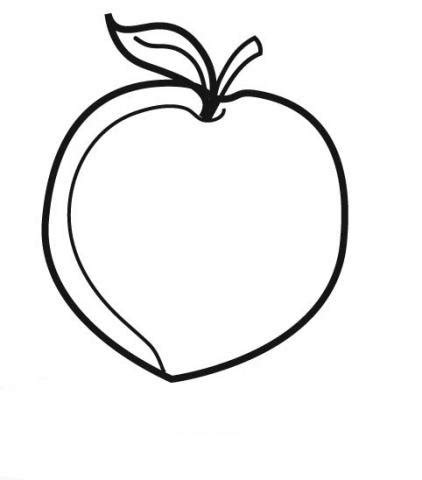 Imprimir Dibujo de un melocotón para imprimir y pintar Dibujos de frutas