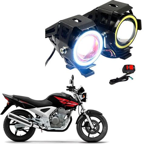 Kit Led Farol Milha Moto CBX 250 TWISTER 2016 2017 2018 2019 Angel Eye