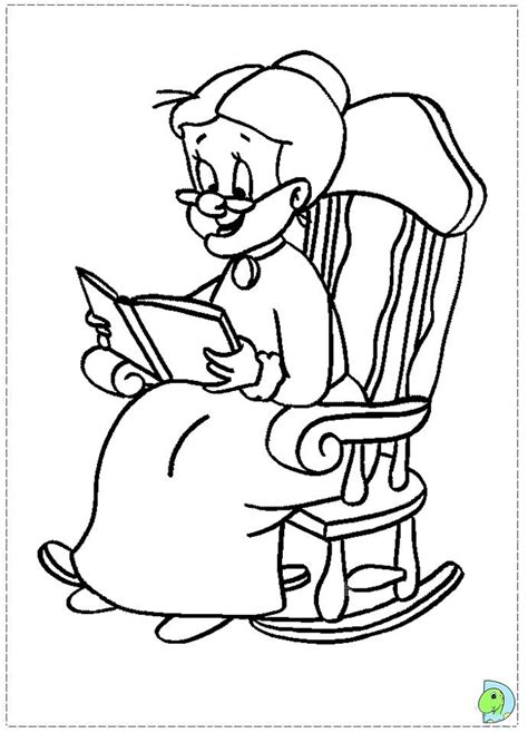 Granny On Looneytunes Colouring Pages Cartoon Coloring Pages