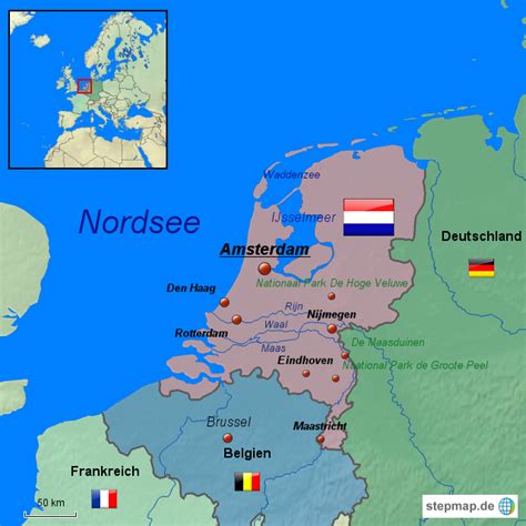 Stepmap Niederlande Landkarte Für Niederlande