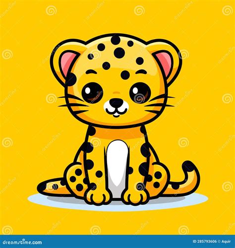 Jaguar Jaguar Hand Drawn Comic Illustration Cute Vector Doodle Style