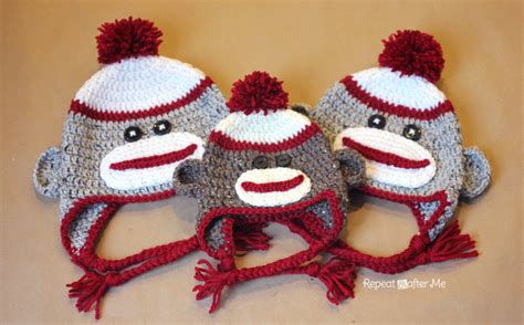 New Crochet Pattern For Newborn Sock Monkey Hat Crochet